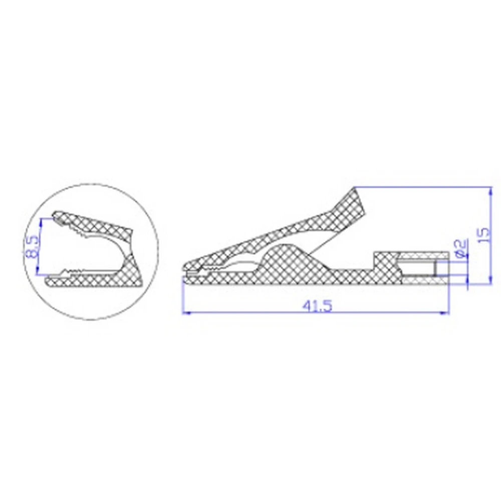 Pack de 2 pinzas cocodrilo con conexion banana 2mm rojo y negro Amass para instrumentos de medicion