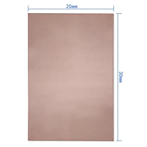 20x30cm ühepoolne FR4 klaaskiust PCB vaskplaat DIY jaoks
