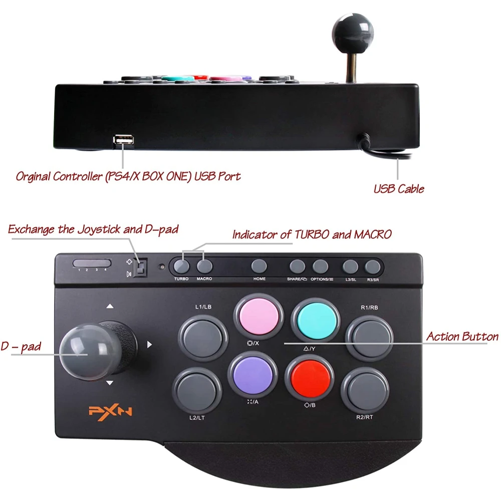 PXN 0082 arcade stick PS3 jaoks - mitmeplatvormiline arcade joystick