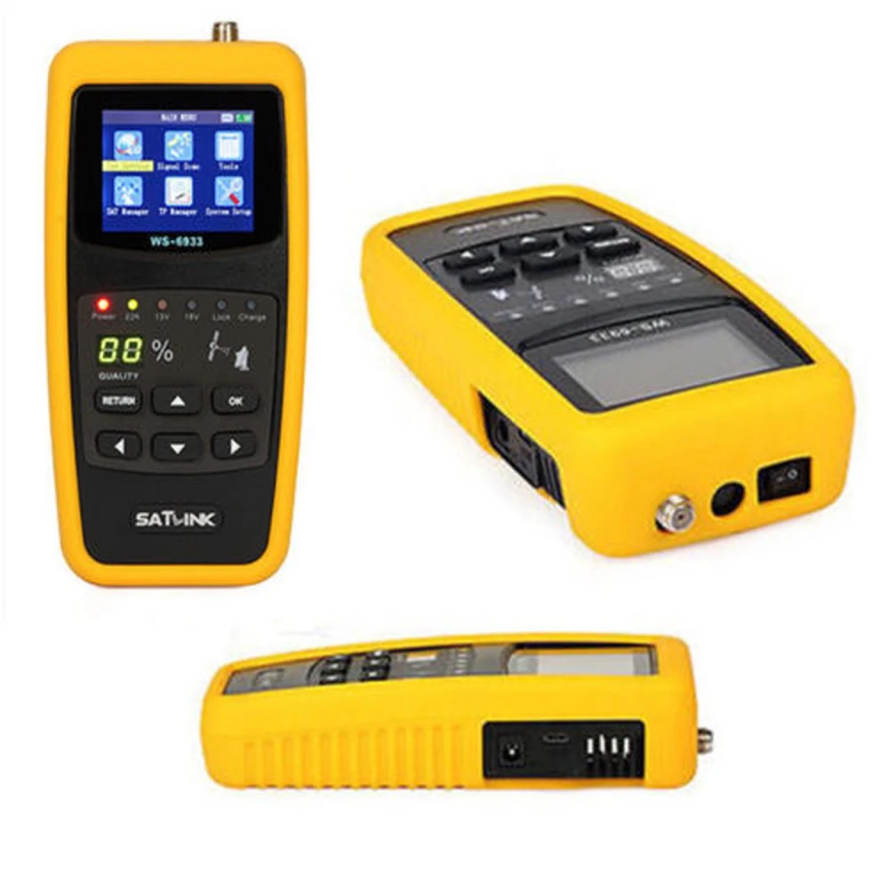 Detalle del adaptador de corriente y cable USB del Satlink WS-6933