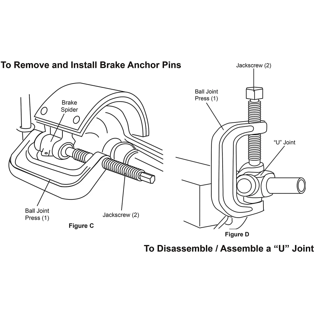 10-osaline rooliotsade ja pukside eemaldus- ja paigalduskomplekt 4x4 sõidukitele