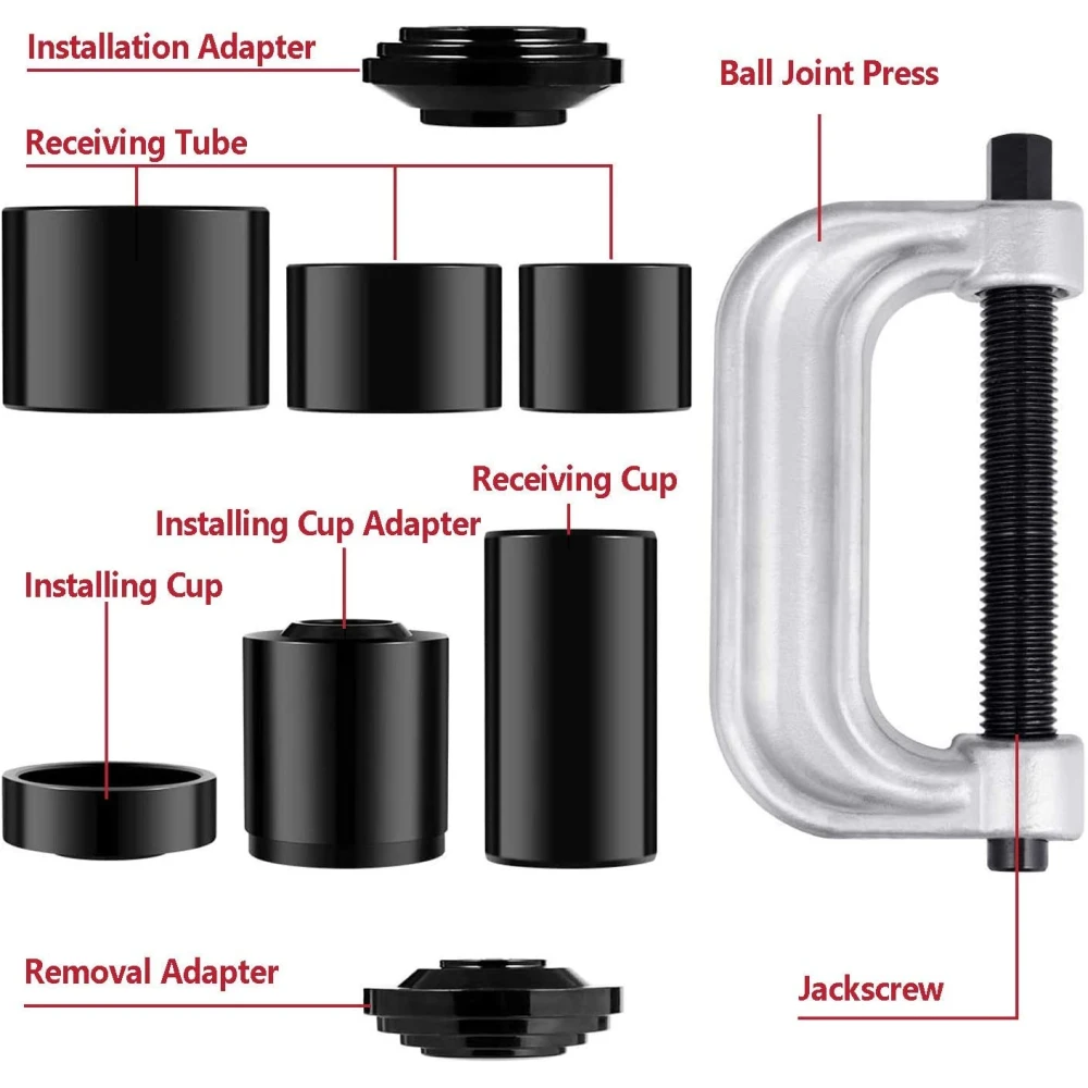 10-osaline rooliotsade ja pukside eemaldus- ja paigalduskomplekt 4x4 sõidukitele