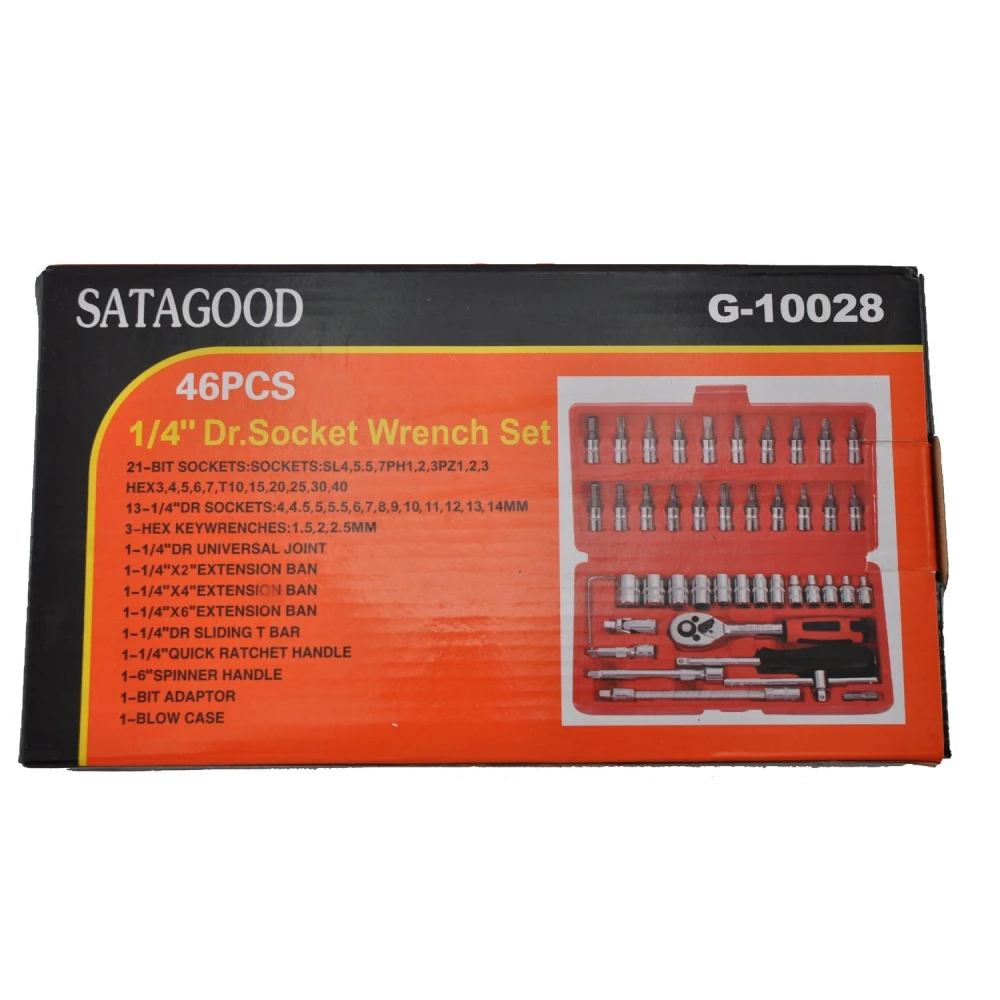 1/4 kuuskant padrunvõtmete komplekt 46 osa TSX TOOL autole ja koduseks tööks