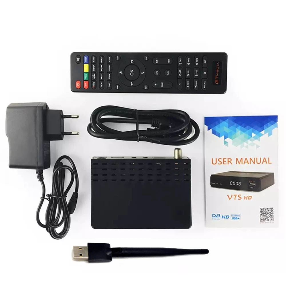 Receptor GTMEDIA Freesat V7S HD mostrando menú en pantalla