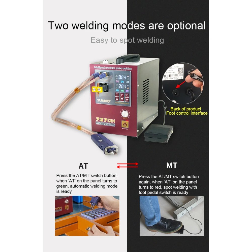 Sunkko 737DH punktkeevitusseade liitiumakude ehitamiseks 18650 14500 21700