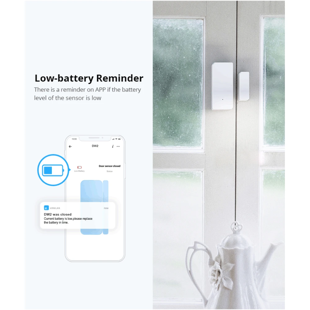 SONOFF SDW2 WiFi juhtmevaba ukse- ja aknaandur