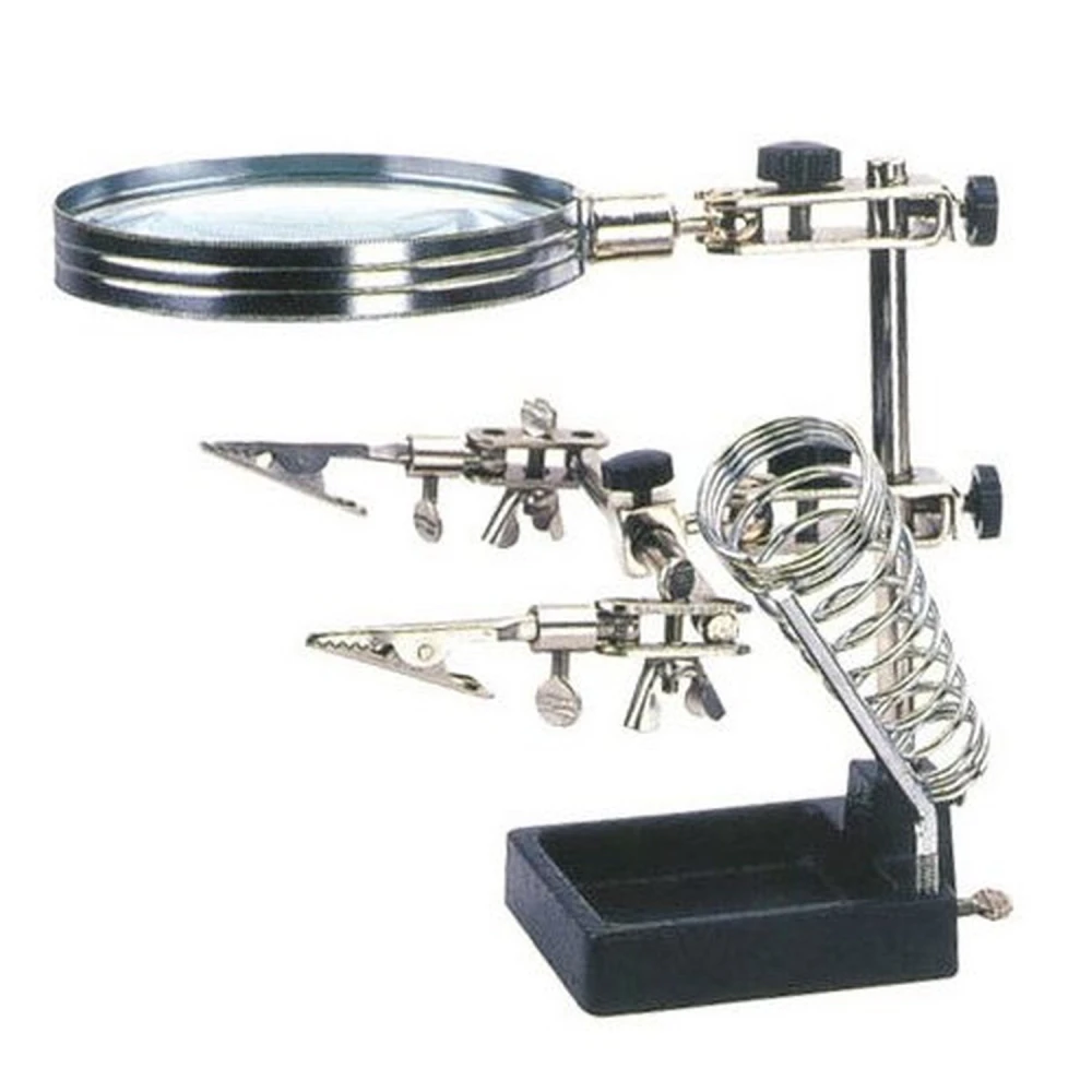 Elektroonika jootmise luup-alus käed-vabad tööks ja jootekolvi hoidikuga