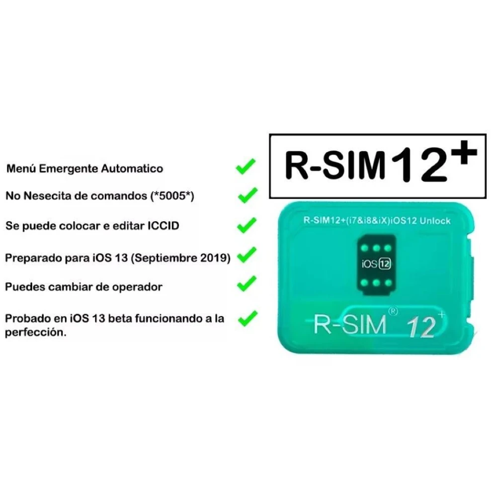 R-SIM 12 unlock-kaart iPhone 5s, 6, 6s, 7, 8 ja X jaoks, ühilduv iOS 11 ja iOS 12-ga