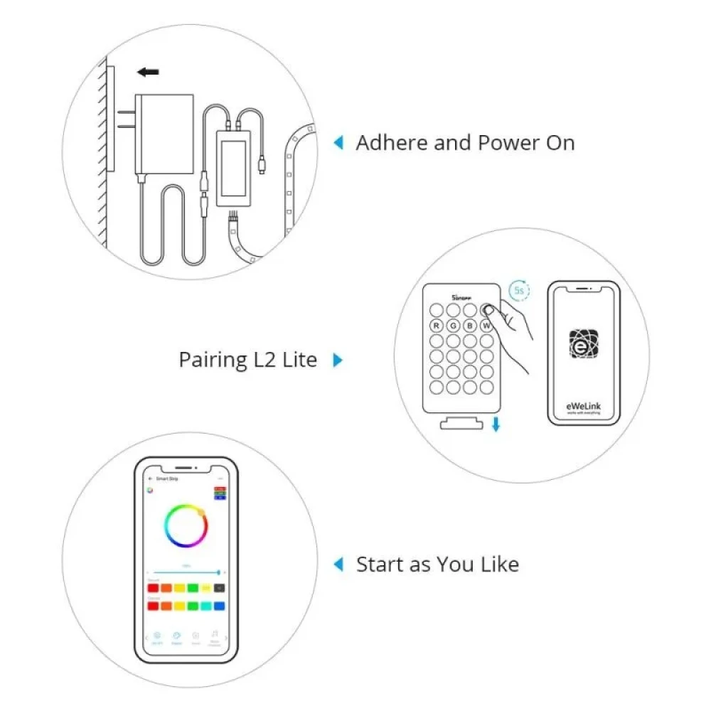 SONOFF L2 Lite WiFi nutikas LED-riba 5 meetrit puldi ja äpiga