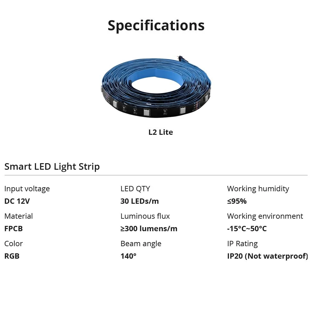 SONOFF L2 Lite WiFi nutikas LED-riba 5 meetrit puldi ja äpiga