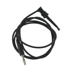 Cable de prueba negro con gancho y conector banana 4mm de 1 metro satkit