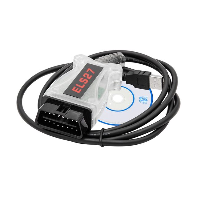 FORScani jaoks mõeldud ELS27-adapter läbipaistva OBD2-pistiku ja USB-kaabliga; lülitab ise HS-CAN-i ja MS-CAN-i vahel
